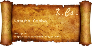 Kasuba Csaba névjegykártya