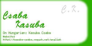csaba kasuba business card